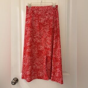 8 Seconds Red and White Floral Maxi Skirt